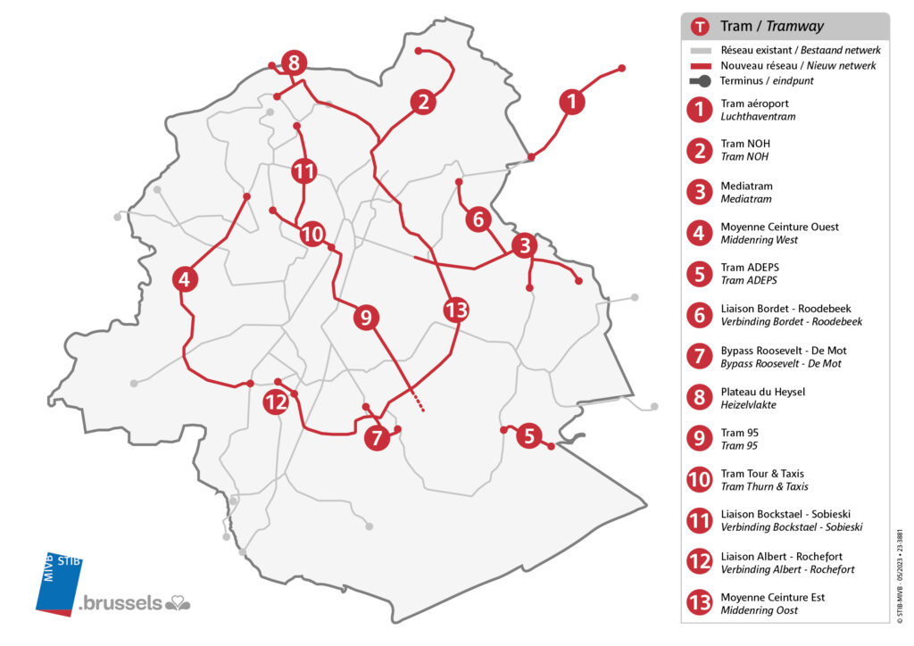 tramplan 2030 : nieuwe tramlijnen in Brussel